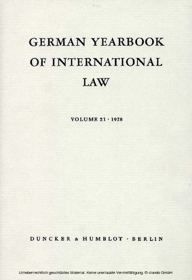 German Yearbook of International Law / Jahrbuch für Internationales Recht. main product photo