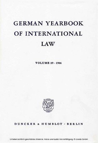 German Yearbook of International Law / Jahrbuch für Internationales Recht. main product photo