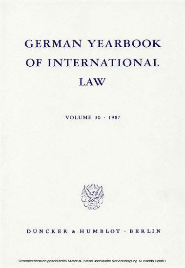 German Yearbook of International Law / Jahrbuch für Internationales Recht. main product photo