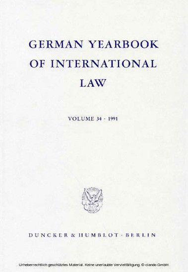 German Yearbook of International Law / Jahrbuch für Internationales Recht. main product photo