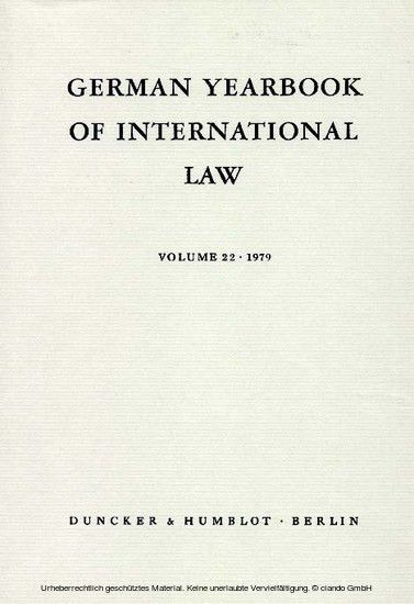 German Yearbook of International Law / Jahrbuch für Internationales Recht. main product photo