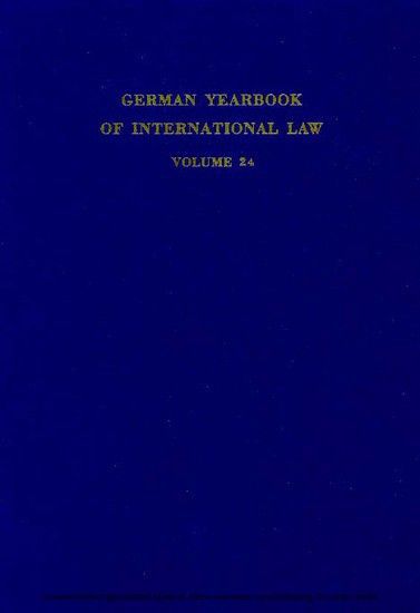 German Yearbook of International Law / Jahrbuch für Internationales Recht. main product photo