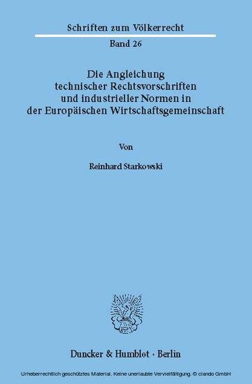 Die Angleichung technischer Rechtsvorschriften und industrieller Normen in der Europäischen Wirtschaftsgemeinschaft. main product photo