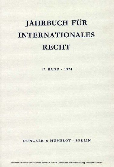 Jahrbuch für Internationales Recht. main product photo