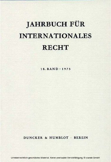 Jahrbuch für Internationales Recht. main product photo