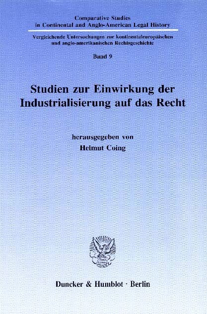 Studien zur Einwirkung der Industrialisierung auf das Recht. main product photo