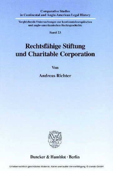 Rechtsfähige Stiftung und Charitable Corporation. main product photo