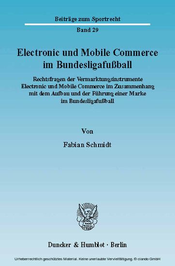 Electronic und Mobile Commerce im Bundesligafußball. main product photo