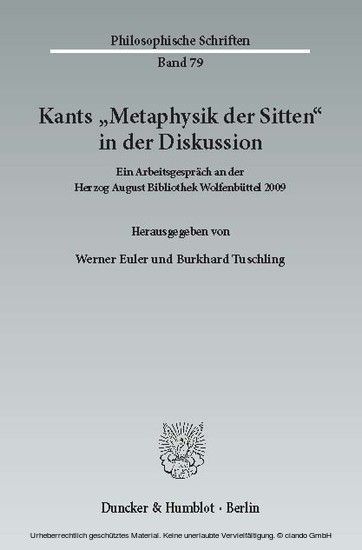 Kants "Metaphysik der Sitten" in der Diskussion. main product photo