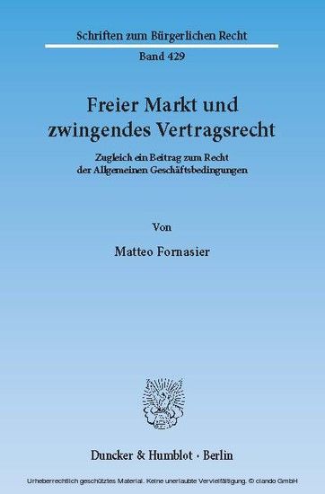 Freier Markt und zwingendes Vertragsrecht. main product photo
