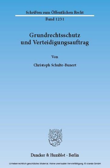 Grundrechtsschutz und Verteidigungsauftrag. main product photo