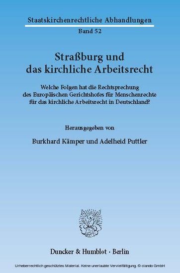 Straßburg und das kirchliche Arbeitsrecht. main product photo