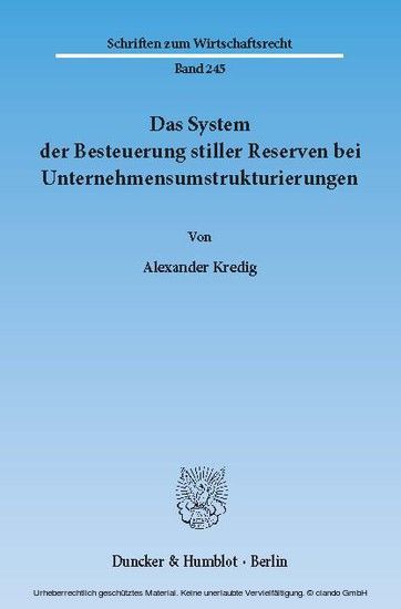 Das System der Besteuerung stiller Reserven bei Unternehmensumstrukturierungen. main product photo