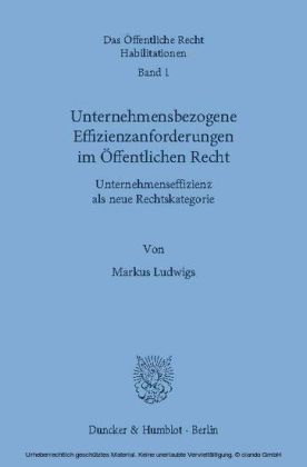 Unternehmensbezogene Effizienzanforderungen im Öffentlichen Recht.