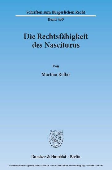 Die Rechtsfähigkeit des Nasciturus. main product photo