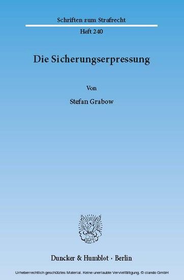 Die Sicherungserpressung. main product photo