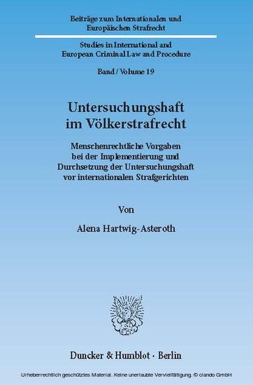 Untersuchungshaft im Völkerstrafrecht. main product photo