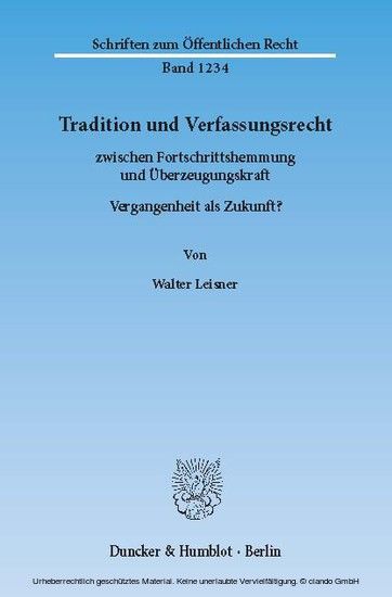 Tradition und Verfassungsrecht main product photo