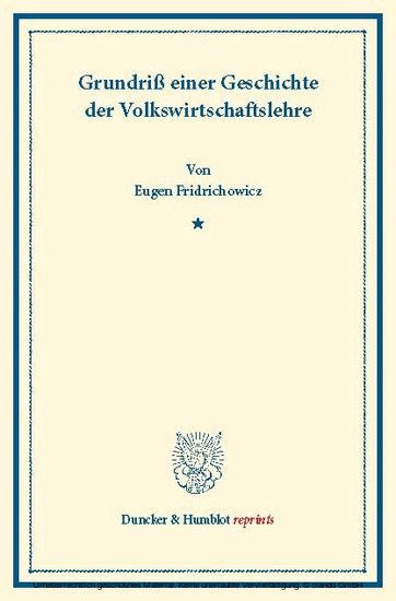 Grundriß einer Geschichte der Volkswirtschaftslehre. main product photo