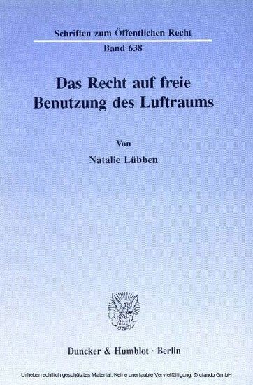 Das Recht auf freie Benutzung des Luftraums. main product photo