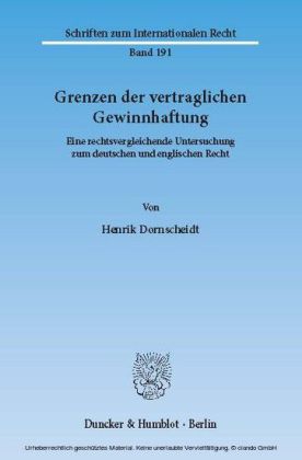 Grenzen der vertraglichen Gewinnhaftung.