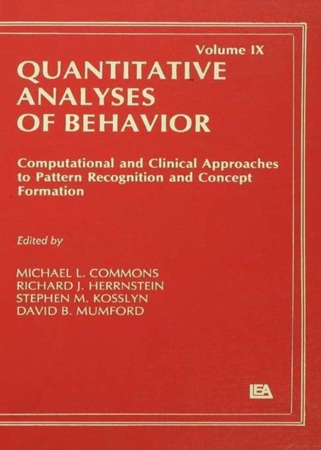 Computational and Clinical Approaches to Pattern Recognition and Concept Formation main product photo