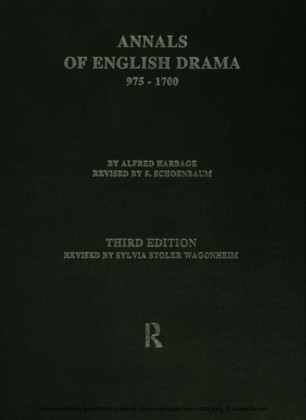 Annals of English Drama 975-1700