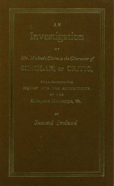 Investigation into Mr. Malone's Claim to Charter of Scholar main product photo