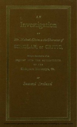 Investigation into Mr. Malone's Claim to Charter of Scholar