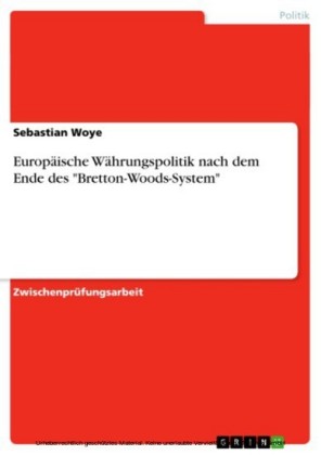 Europäische Währungspolitik nach dem Ende des 'Bretton-Woods-System'