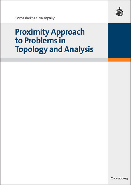 Proximity Approach to Problems in Topology and Analysis main product photo