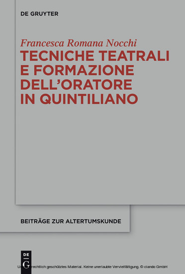 Tecniche teatrali e formazione dell'oratore in Quintiliano main product photo