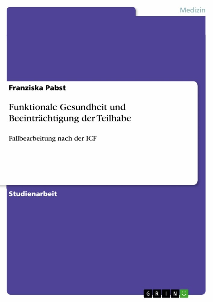 Funktionale Gesundheit und Beeinträchtigung der Teilhabe main product photo