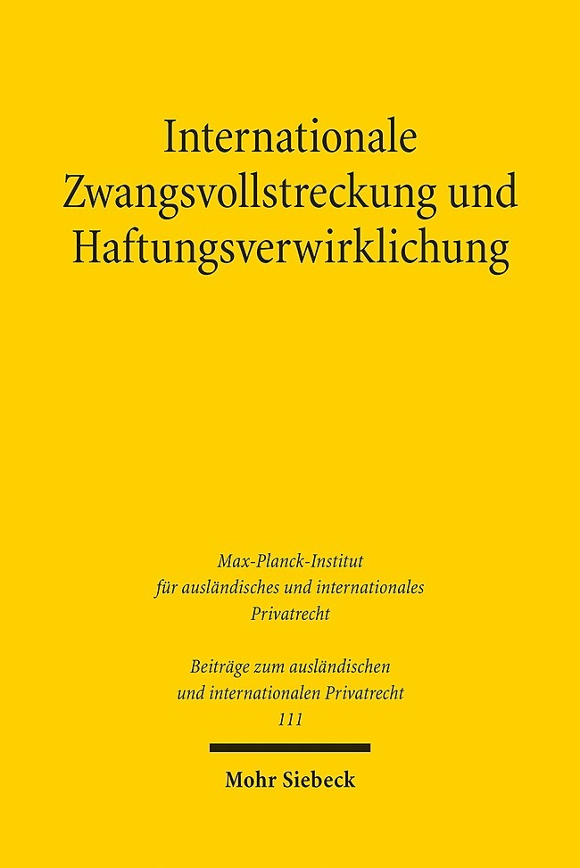 Internationale Zwangsvollstreckung und Haftungsverwirklichung main product photo