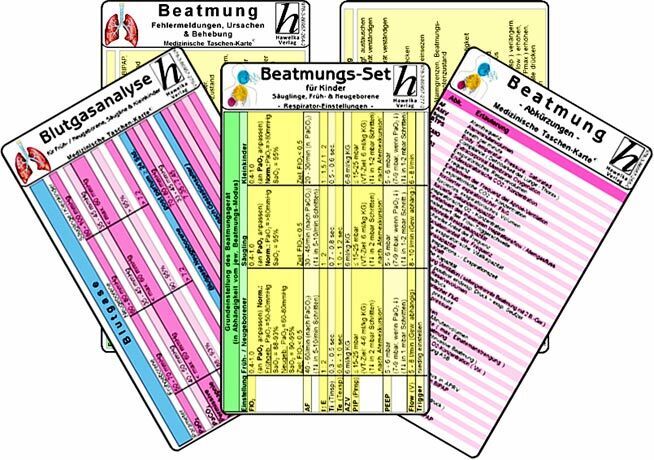 Beatmungs-Karten-Set für Kinder, Säuglinge, Früh- & Neugeborene, 5 Medizinische Taschen-Karten main product photo