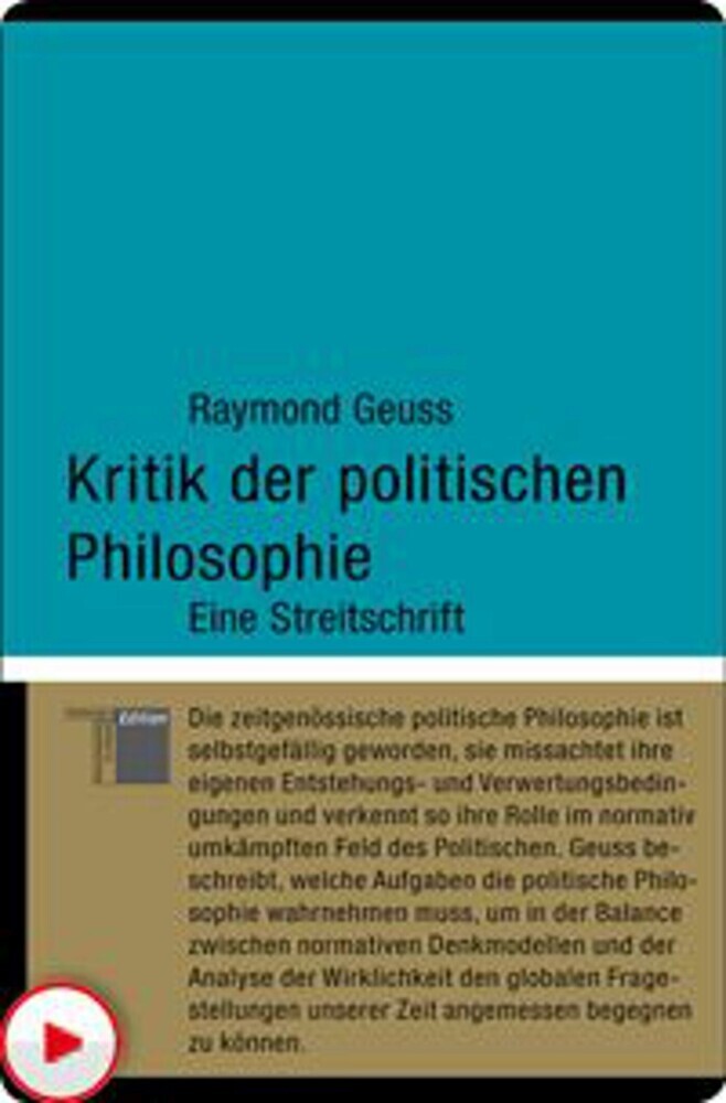 Kritik der politischen Philosophie main product photo