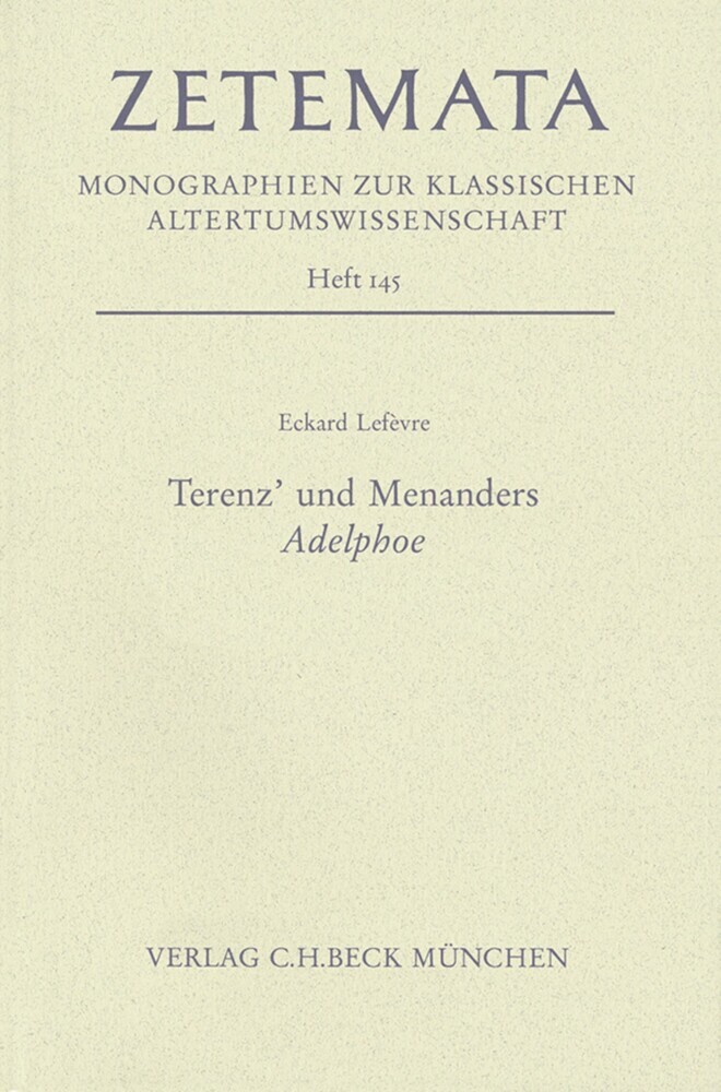 Terenz' und Menanders Adelphoe main product photo