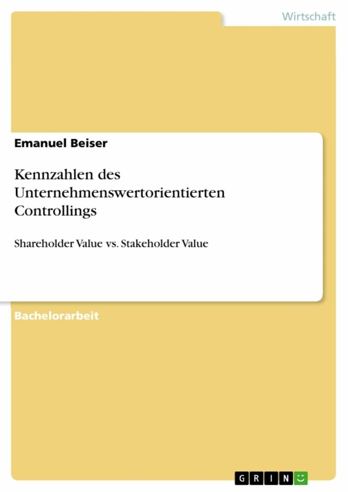 Kennzahlen des Unternehmenswertorientierten Controllings main product photo