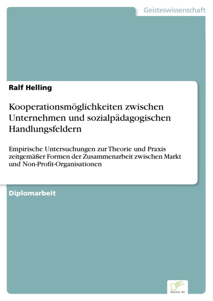 Kooperationsmöglichkeiten zwischen Unternehmen und sozialpädagogischen Handlungsfeldern main product photo