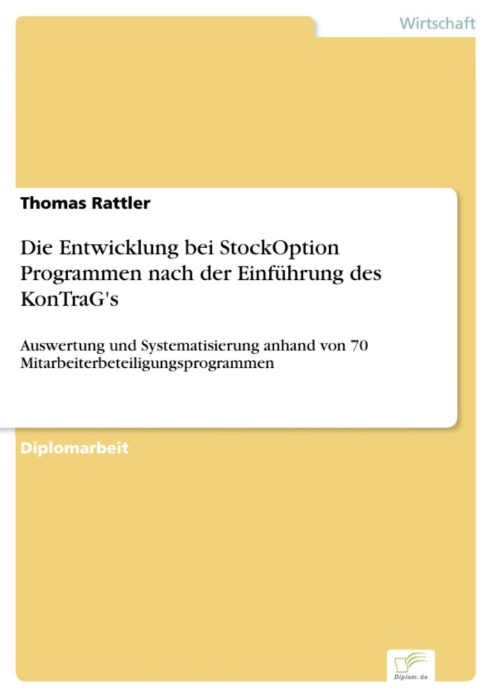 Die Entwicklung bei StockOption Programmen nach der Einführung des KonTraG's main product photo