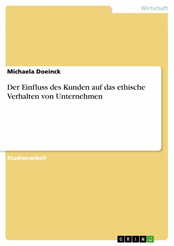 Der Einfluss des Kunden auf das ethische Verhalten von Unternehmen main product photo
