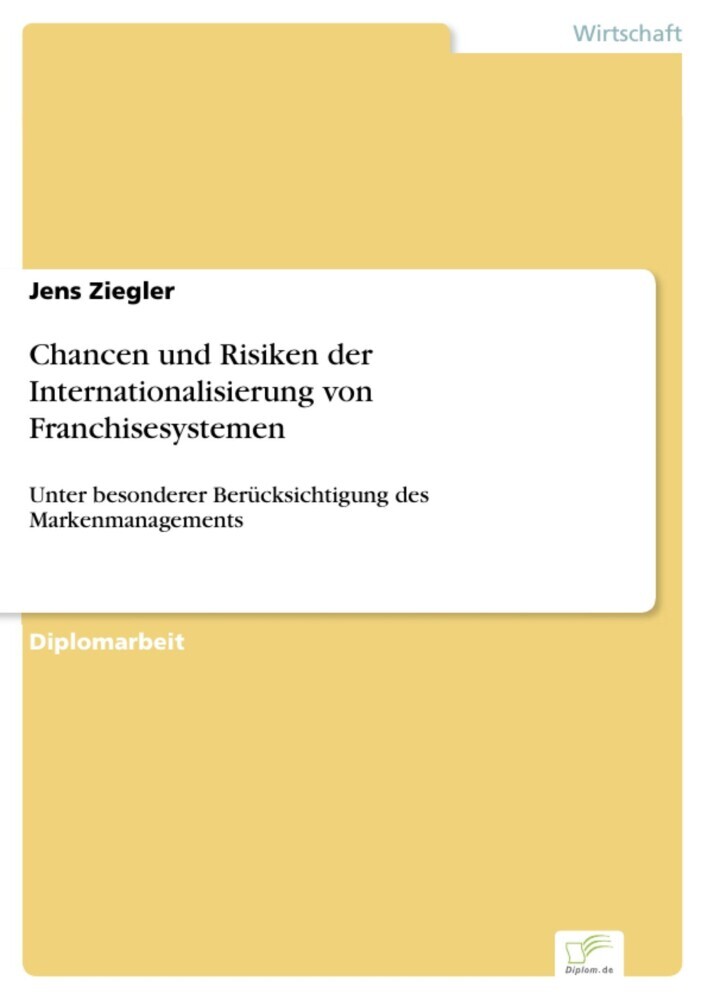 Chancen und Risiken der Internationalisierung von Franchisesystemen main product photo