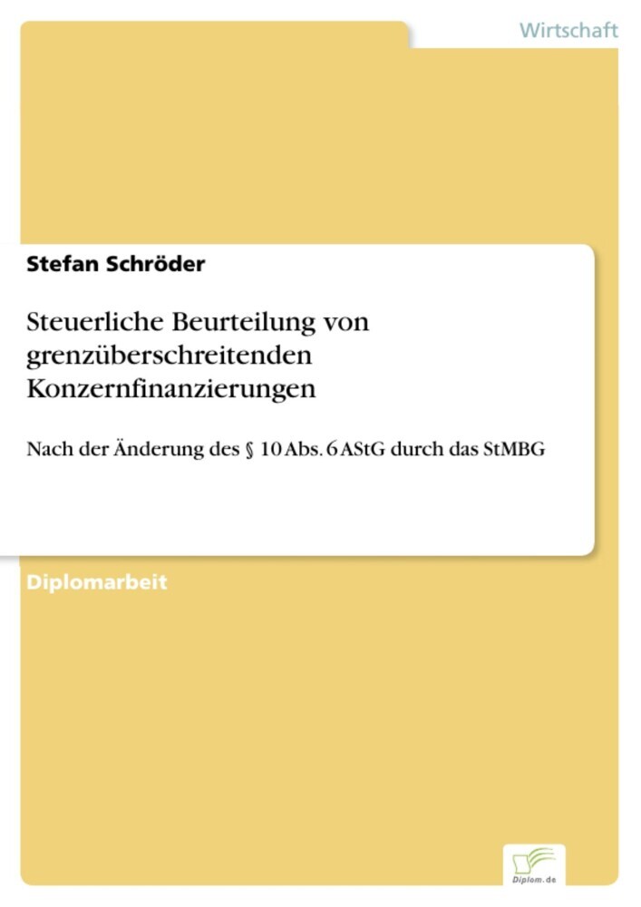Steuerliche Beurteilung von grenzüberschreitenden Konzernfinanzierungen main product photo