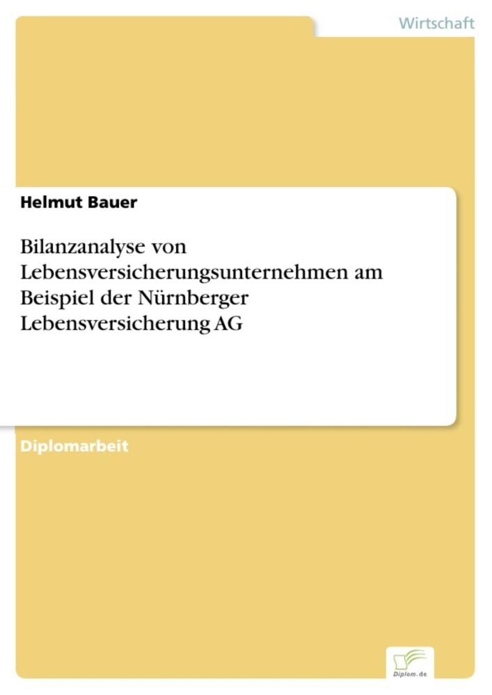 Bilanzanalyse von Lebensversicherungsunternehmen am Beispiel der Nürnberger Lebensversicherung AG main product photo