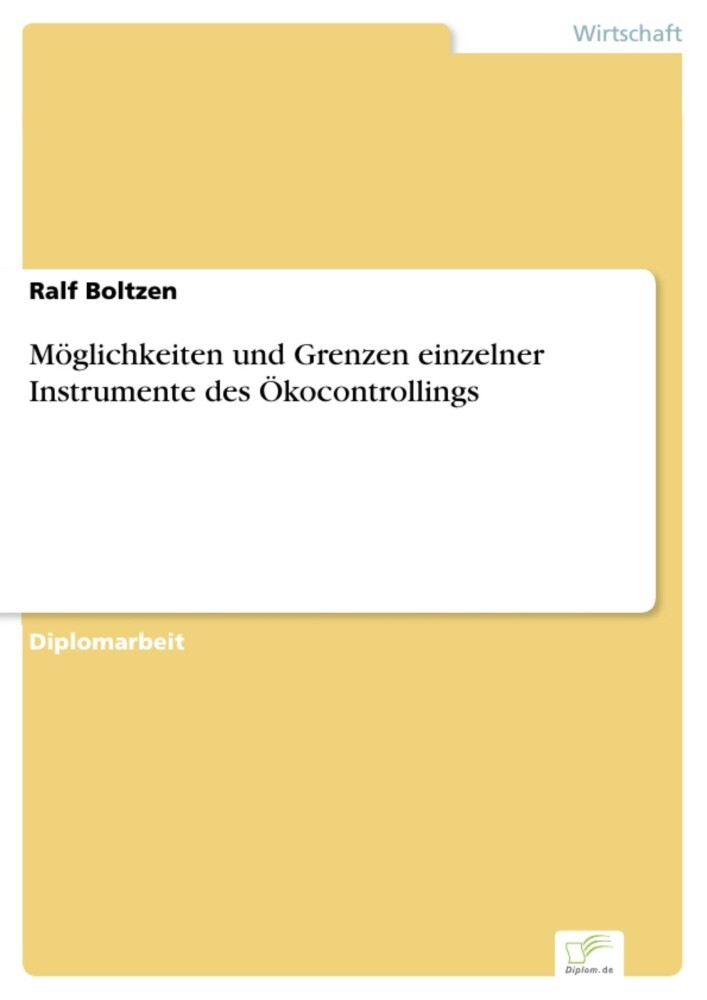 Möglichkeiten und Grenzen einzelner Instrumente des Ökocontrollings main product photo