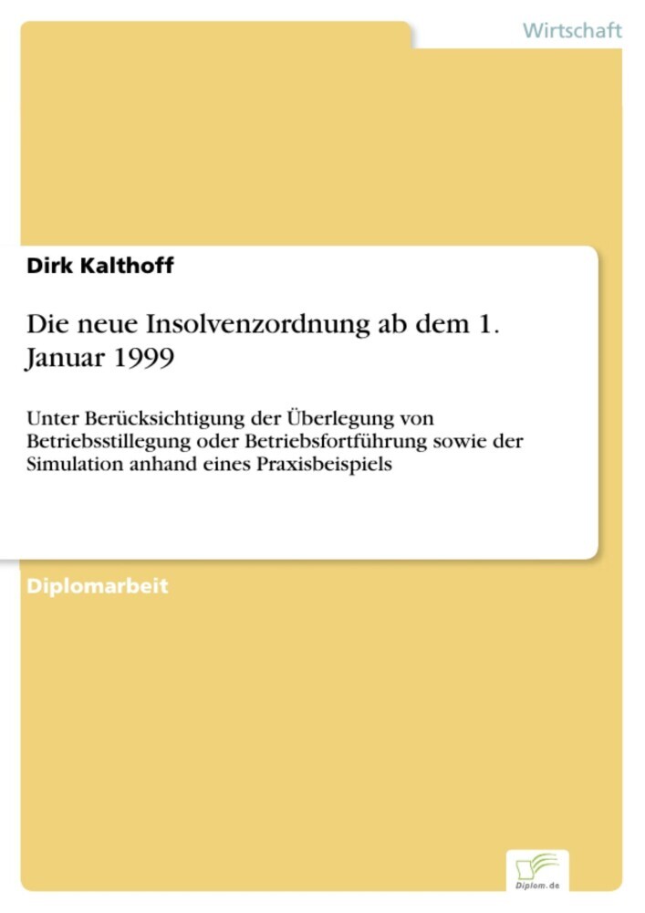 Die neue Insolvenzordnung ab dem 1. Januar 1999 main product photo