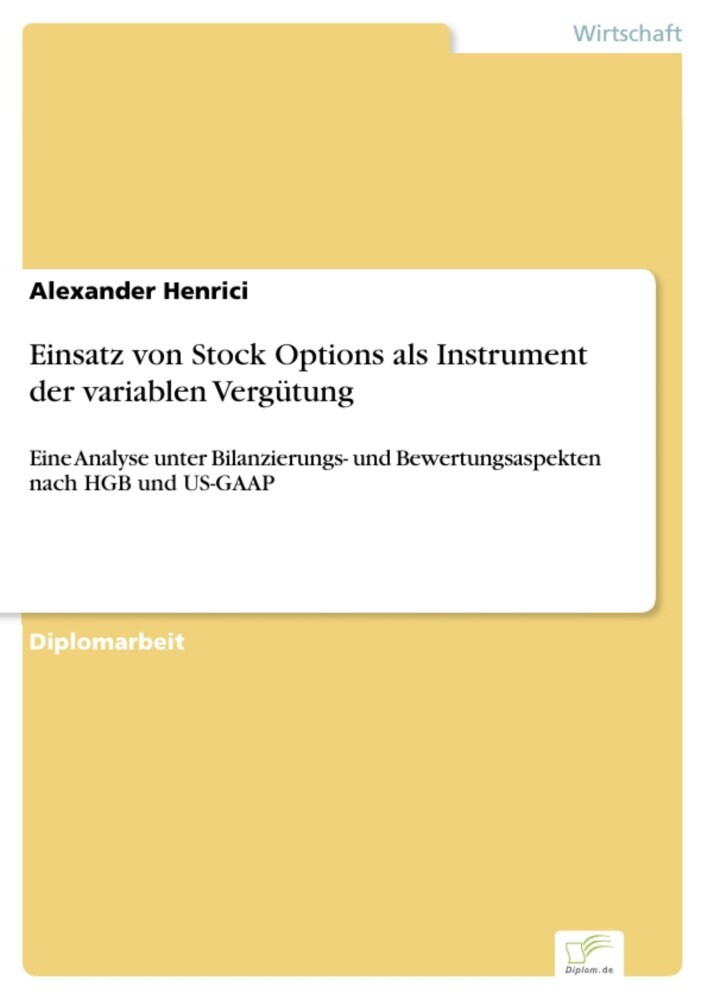 Einsatz von Stock Options als Instrument der variablen Vergütung main product photo