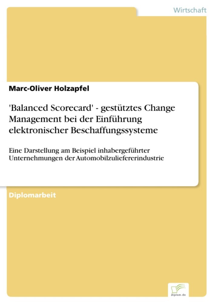 'Balanced Scorecard' - gestütztes Change Management bei der Einführung elektronischer Beschaffungssysteme main product photo