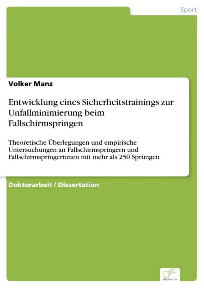Entwicklung eines Sicherheitstrainings zur Unfallminimierung beim Fallschirmspringen main product photo