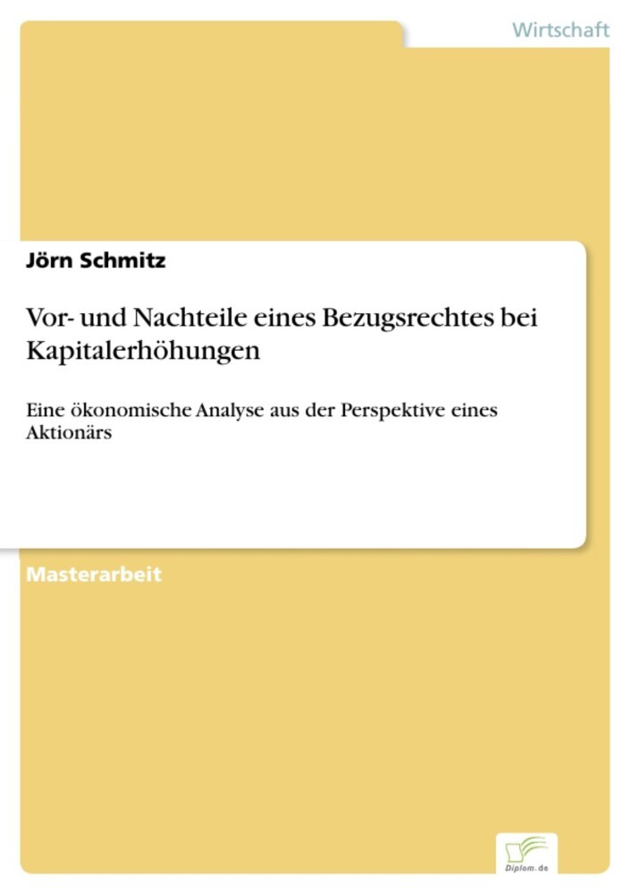 Vor- und Nachteile eines Bezugsrechtes bei Kapitalerhöhungen main product photo
